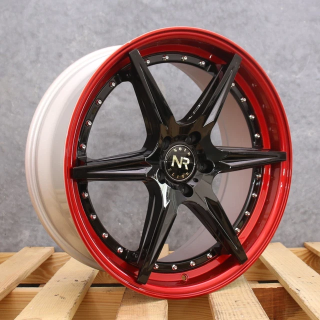 Noir Elite NR104 Gloss Black Red Lip  20x8.5 +35 5x114.3 Wheel Single Rim