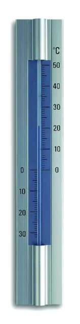 TFA 12.2045 Innen-Außen-Thermometer Aluminium 30 cm Gartenthermometer rostfrei