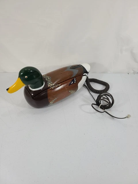 Señuelo de Pato de Madera Teléfono Mallard De Colección Decoración Retro TeleMania 1992