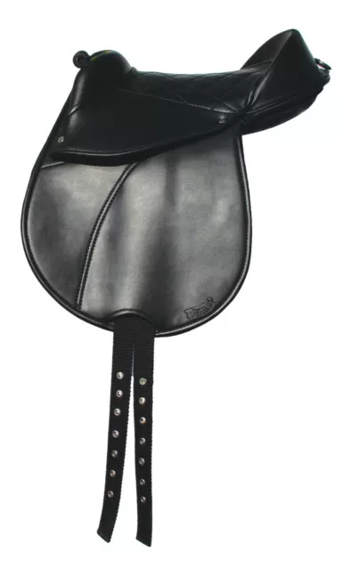 Rhinegold Synthetic Cub Pony Saddle, Black, 10" Seat, Pommel Handle.