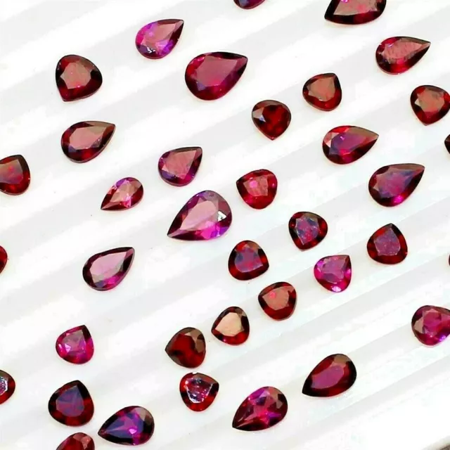 Wholesale Lot 4x4mm to 8x5mm Pear Faceted Rhodolite Garnet Loose Calibrated Gems 2