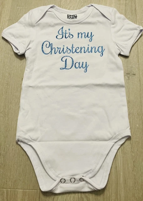 White Baby Romper It’s My Christening Day Aged 3-6 Months