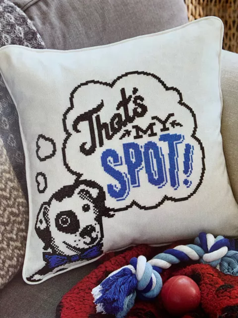 Emma Congdon That’s my spot dog cushion Cross stitch design chart