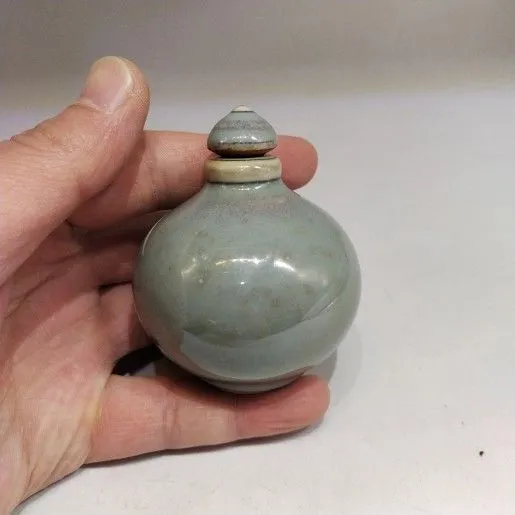 Exquisite Chinese Collectible Kiln-glazed Jun Porcelain Ruyao Snuff Bottle