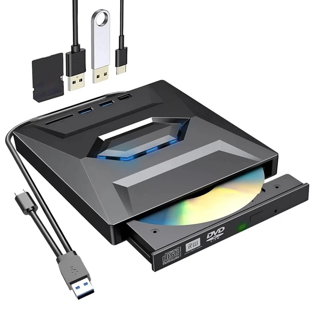 EXTERNES CD/DVD RW Laufwerk USB 3.0 Brenner Player Für PC Laptop Wins7 ...