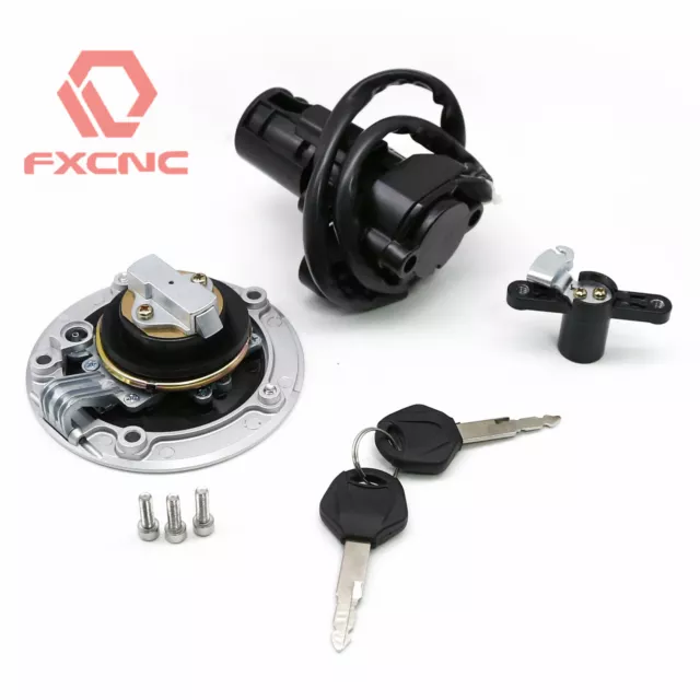 For ZX-6R 636 z1000sx 2011-2016 Ignition Switch& Gas Fuel Cap&Seat Lockw/2Key