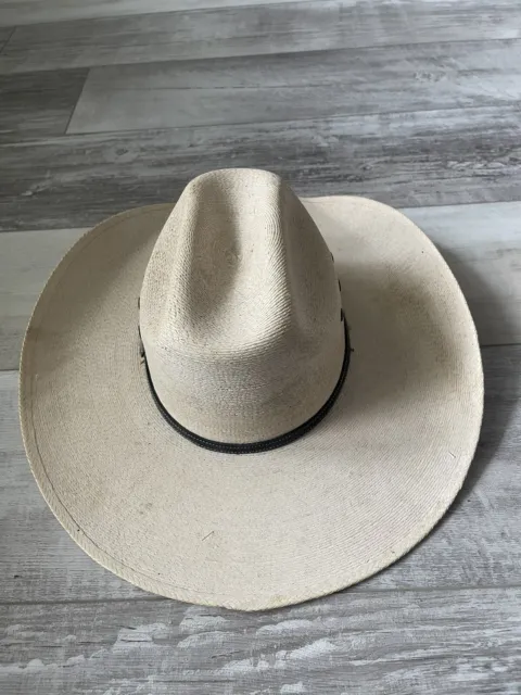 Atwood Hereford Low Crown Straw Cowboy Hat 7x 6-3/4” Western Long Oval Preowned