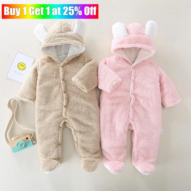Newborn Baby Boy Girl Kids Bear Hooded Romper Jumpsuit Outfit Clothes Outfits