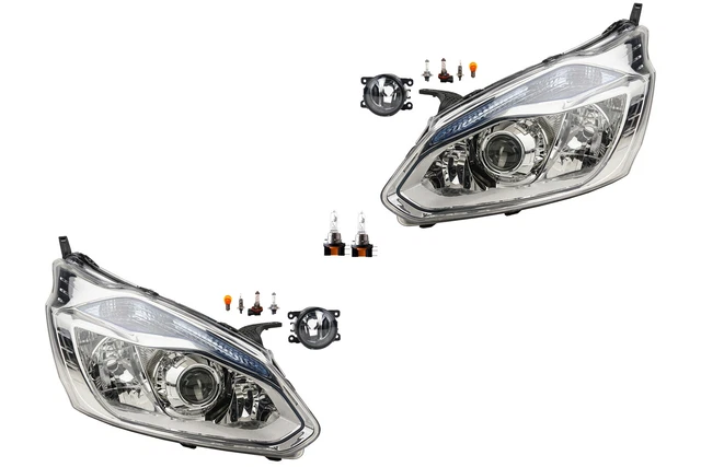 Jeu De Phares Pour Ford Fusion 10/05-12/12 - Phares Gauche/Droite H4 Avec Moteur Réglage Portée