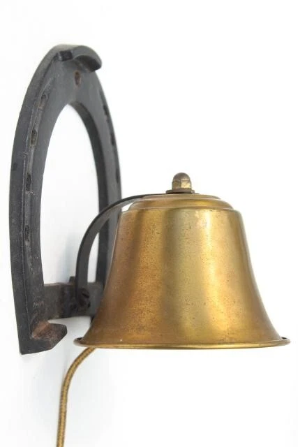 Mid-century vintage brass door bell or dinner bell for your ranch, cowboy style!