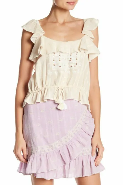 Love Sam Womens Midsummer Moments Cropped Top Size S Cream $180 NG99