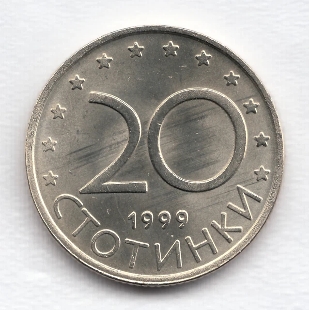 Bulgaria Bulgarien 20 Stotinkas 1999 Cupronickel Zinc 4 g 20 mm KM 241