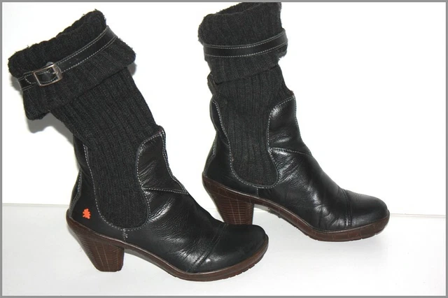 Bottines En Cuir Vic - Talon >7 Cm - Taille 37 (US 5.5) - Couleur Vanille - Occasion TB