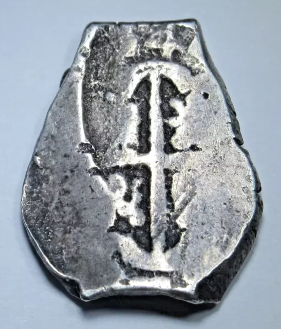 1640s Spanish Silver 2 Reales Genuine Dated Colonial 1600s Pirate Cob Cross Coin