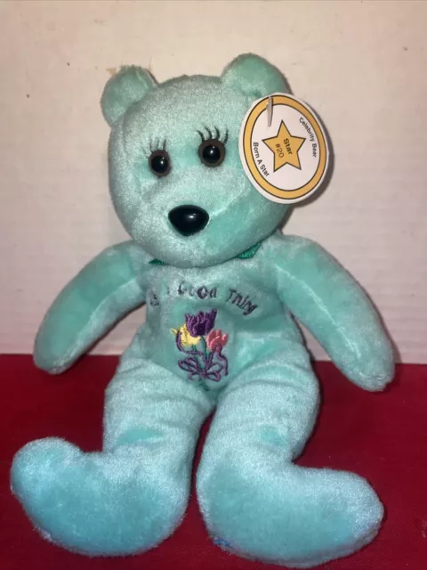 Martha Stewart# 20 Green Celebrity Bears Mint Bean Bag Plush- Estate Find