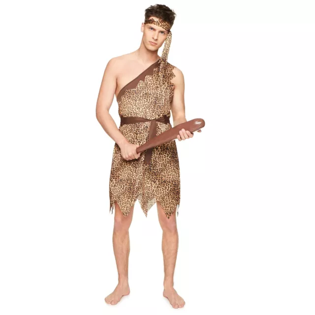 Adult Men's Cave Man Fancy Dress Costume Funny Outfit