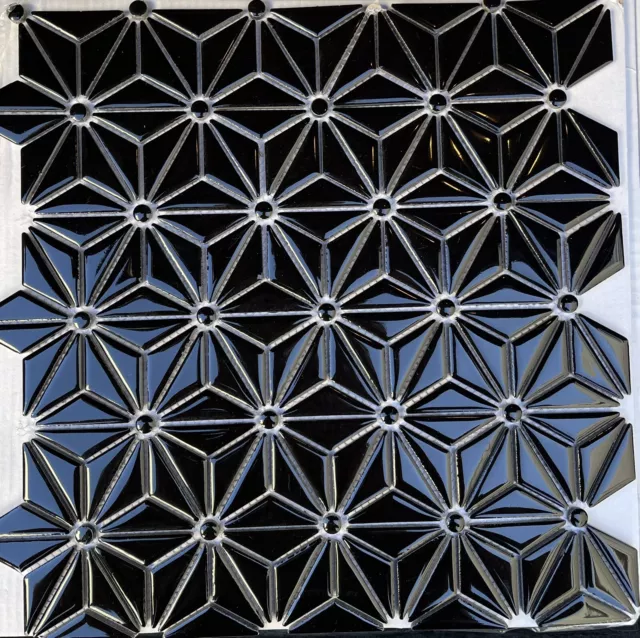 Black Ceramic Triangle Geometric Mosaic