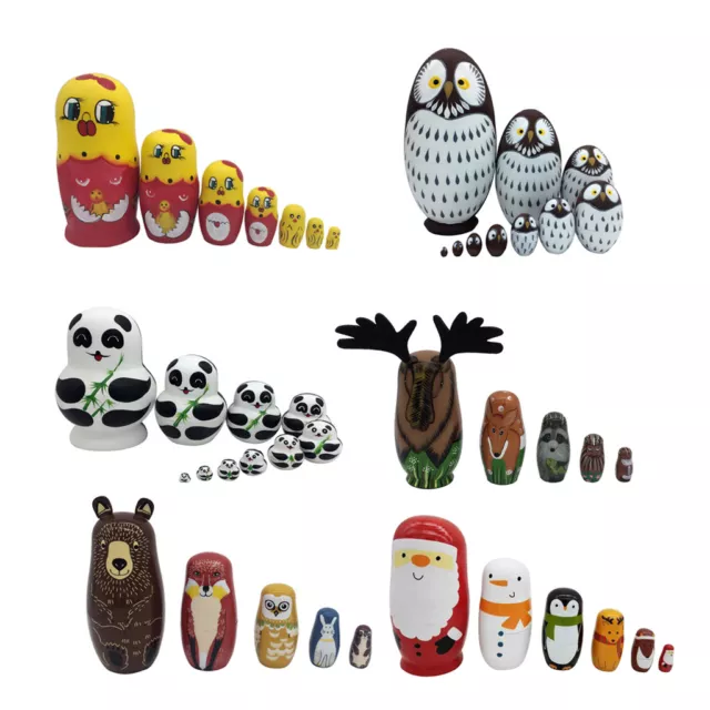 Russian Matryoshka Babushka Wooden Craft Hand Painted Nesting Dolls