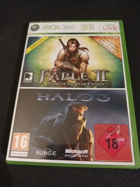 PACK 2 JEUX Microsoft XBOX 360 : FABLE II + HALO 3 (Bundle COMPLET