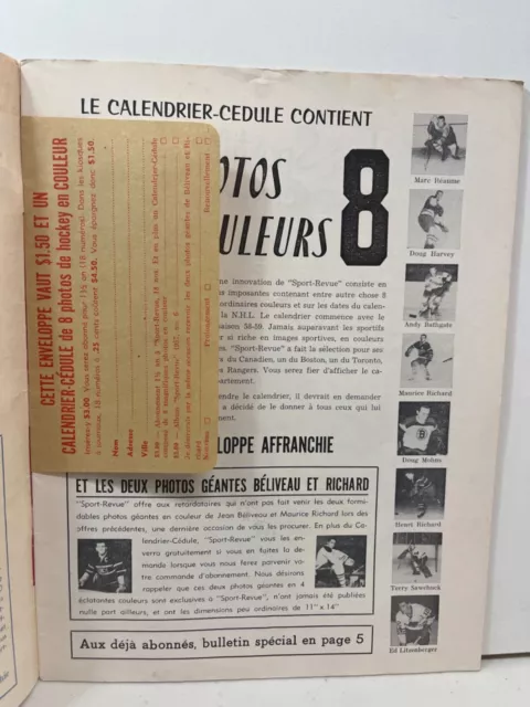 October 1958 Sport Revue Canadian Hockey Magazine 3