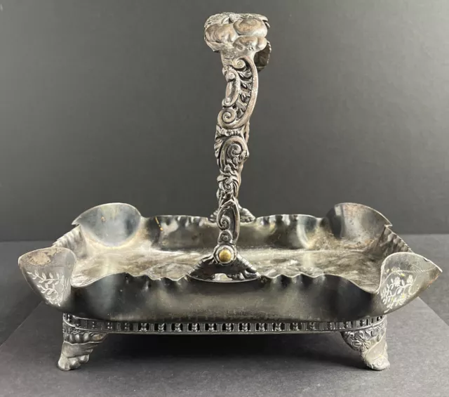 Vintage Antique PairPoint Silver Plated Fruit Basket Quadruple Footed Victorian