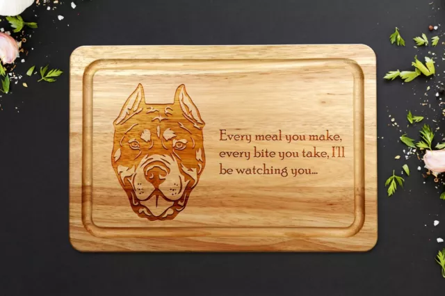 Tabla de cortar de madera American Bully 30 cm x 20 cm
