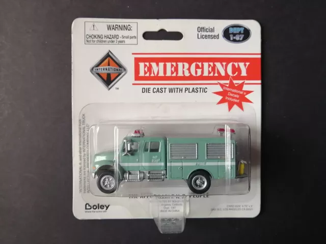 Boley Emergency, HO Scale, USA Fire truck, #4037-55, carded, sealed (a)