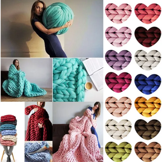250G Chunky Wool Yarn Super Soft Bulky Arm Knitting Wool Roving Crocheting DIY