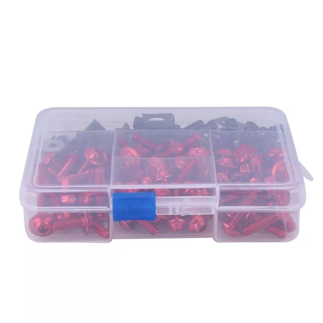 Red 177pcs Motorcycle Screws Fairing Bolt Kit M5 M6 For Yamaha Sportbikes