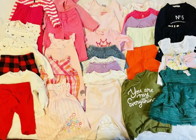 Baby Girl 6-9 Months Mixed Lot Summer Clothes Romper, Bodysuits, pants set.