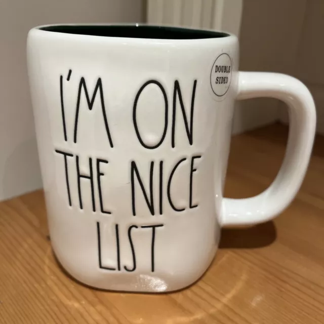 RAE DUNN Father Christmas Mug I’m On The Nice List NEW Coffee Cup Gift Santa