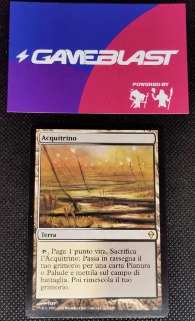 MTG 2009 - Marsh Flats Italian - Zendikar - Rare Black White Fetch Land Magic