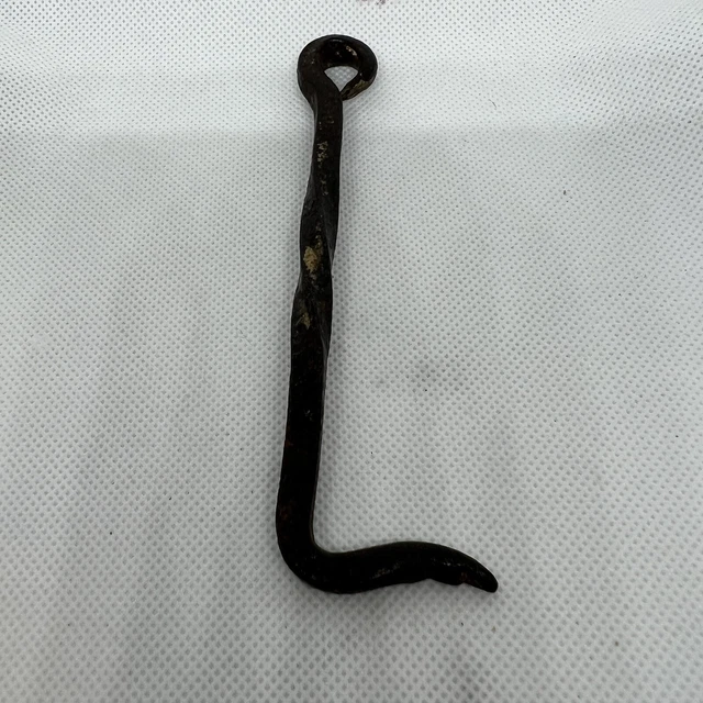 Vintage Hand Forged Twisted Iron Door Latch Hook 5" Barn, Shed, Cub bard