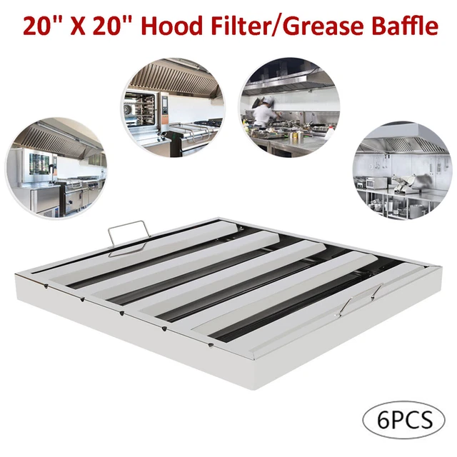 20" X 20" Commercial Hood Grease Exhaust Filter Baffle Stainless Steel 6 Pack US