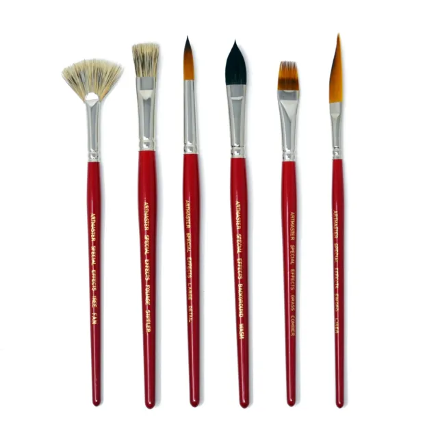 Artmaster Special Effects Watercolour Painting Brush Set of 6, Assorted