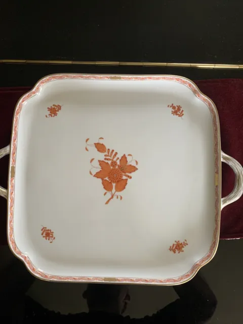 Herend Chinese Bouquet Rust Color Large Tray