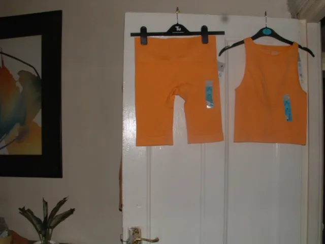 BNWT PRIMARK Orange Gym/Work Out Seamless Top/Shorts Set Size Small 10/12  £11.99 - PicClick UK