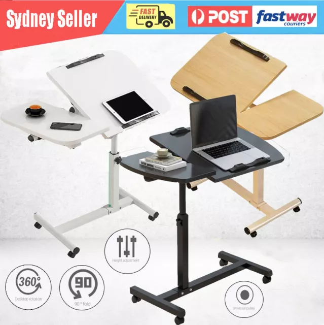 Mobile Laptop Desk Computer Tables Stand Adjustable Bed Bedside Portable Study