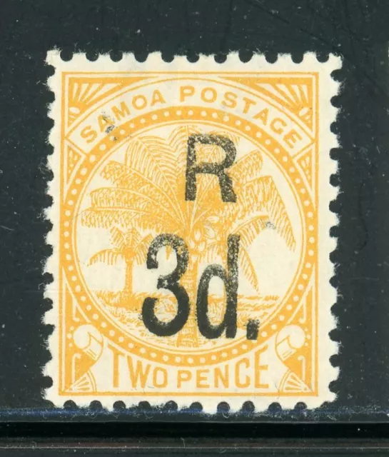 SAMOA 25b SG79 MH 1895 3p on 2p org yel Palm Trees "Narrow R" Perf 11 CV$6