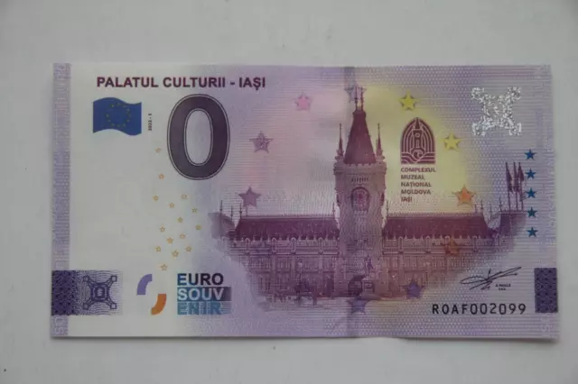 0 EURO SCHEIN,  "PALATUL CULTURII - IASI" ,  2022 - 1, Rumänien