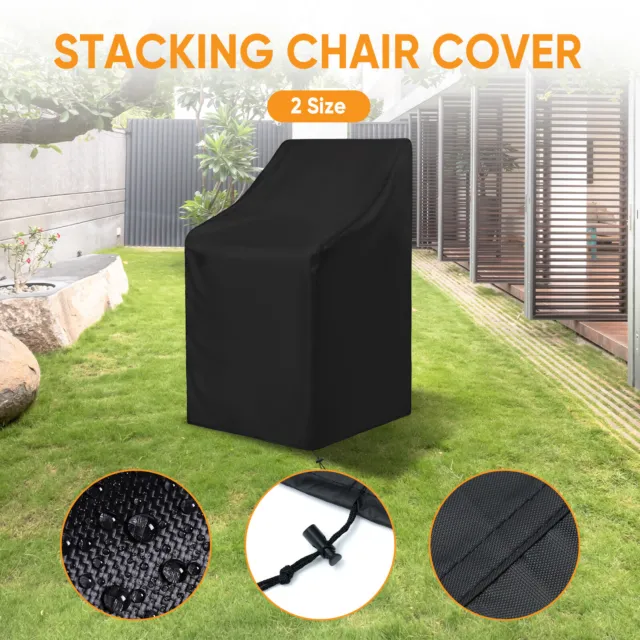Waterproof Stacking Chair Cover Outdoor Garden Patio Furniture Chairs Cover UK