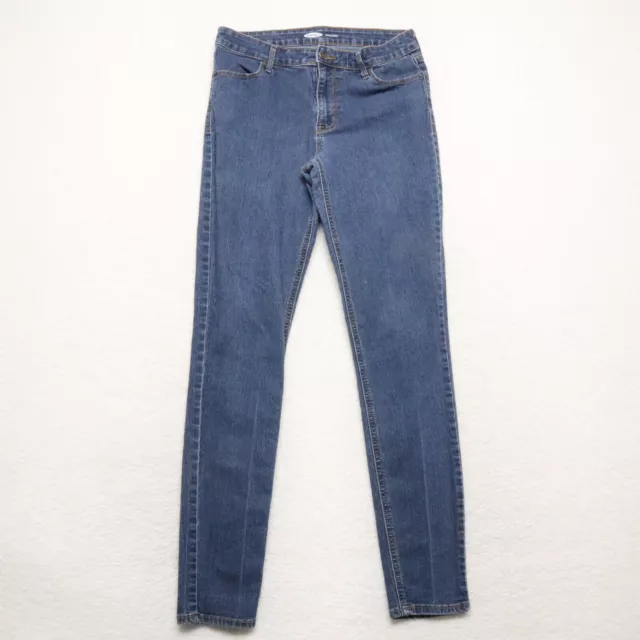 Old Navy Women's Size 8 Tall Blue Super Skinny Medium Wash Stretch Denim Jeans
