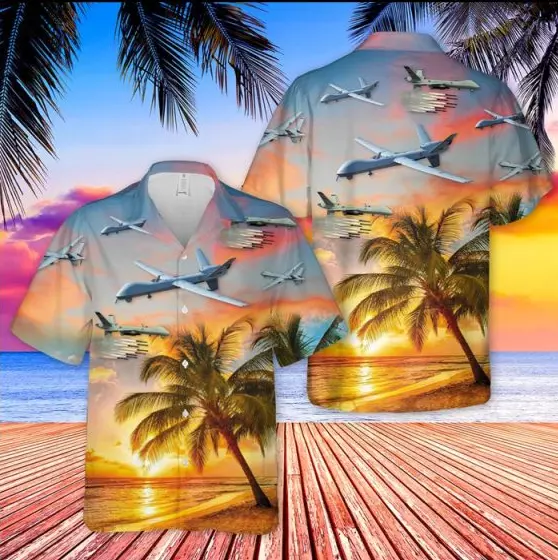 Us Air Force General Atomics Mq 9 Reaper Hawaiian Shirt Patriotic Vetetran Gift
