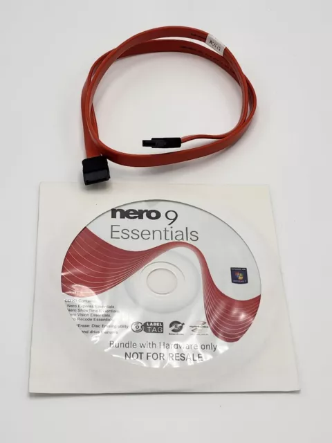 NERO MULTIMEDIA SUITE 9 ESSENTIALS INSTALLATION DISC and SATA data cable bundle