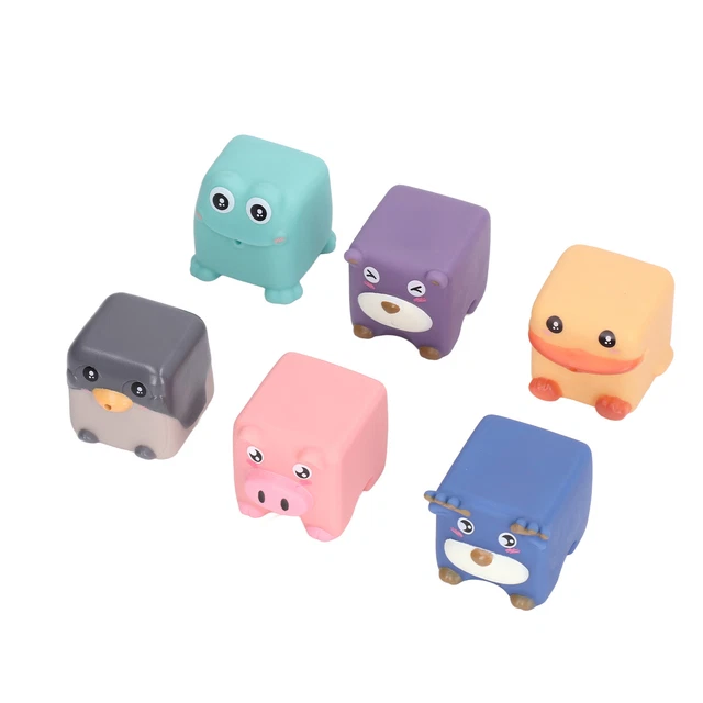 6 Pcs Baby Soft Stacking Building Blocks Educational Cute Animal Squeeze Toy Toh