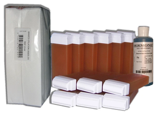 REASSORT. EPILATION - 12 x 100 ml CIRE A EPILER MIEL+ BANDES + HUILE