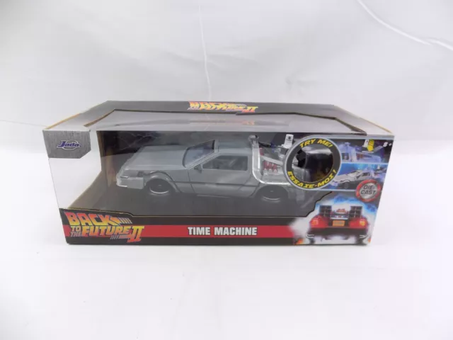 Brand New Jada Toys Back To The Future II 2 Time Machine DeLorean 1:24 Model Car