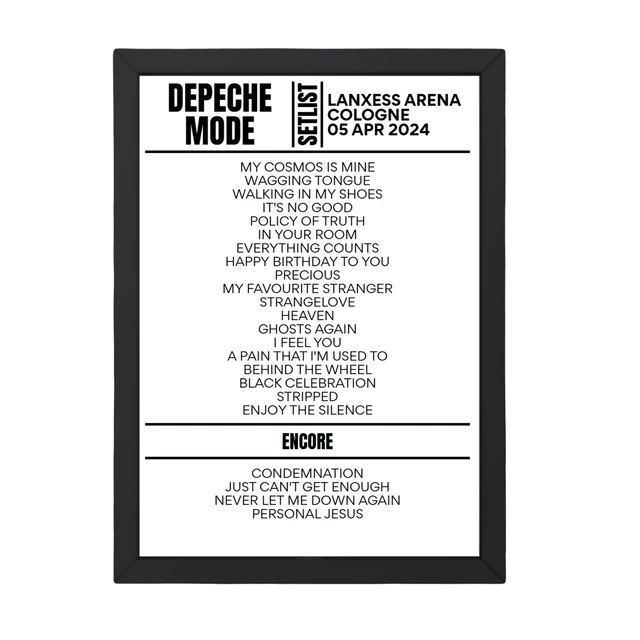 DEPECHE MODE COLOGNE April 05, 2024 Replica Setlist 16.17 PicClick