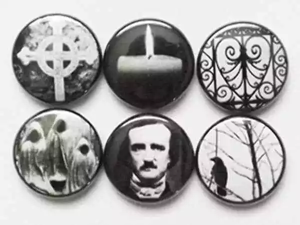 Fridge Magnets set Poe Raven halloween macabre goth crow horror gift