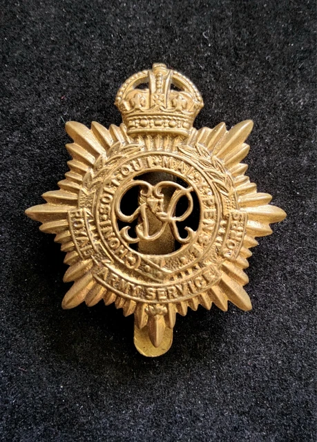 ORIGINAL WW2 ERA Royal Army Service Corps RASC Brass Cap Badge British ...